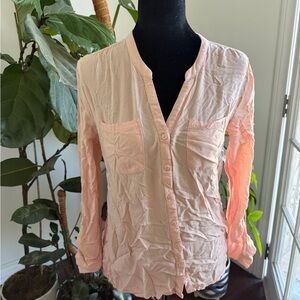 Women's Pink Button-Up Blouse